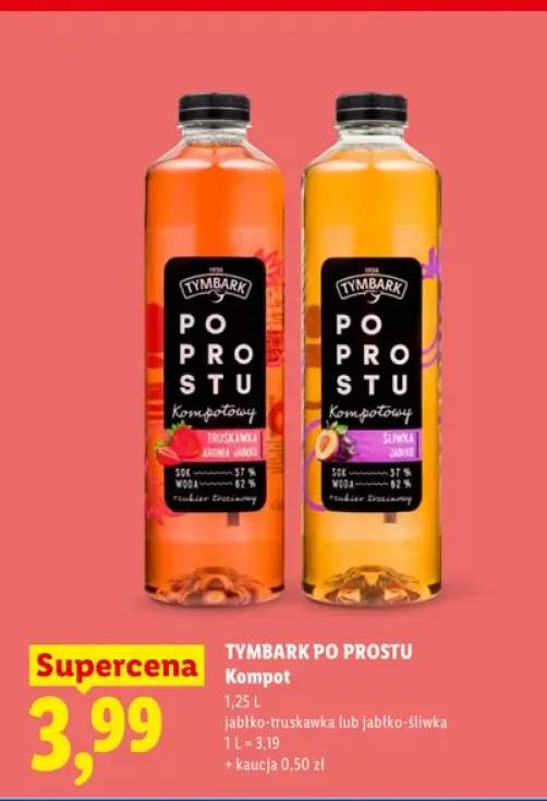 Kompot Tymbark Po Prostu jabłko-truskawka +1 wariant