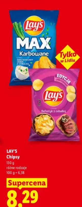 Chipsy Lay's Max Karbowane Śmietankowy Serek z Cebulką +1 wariant