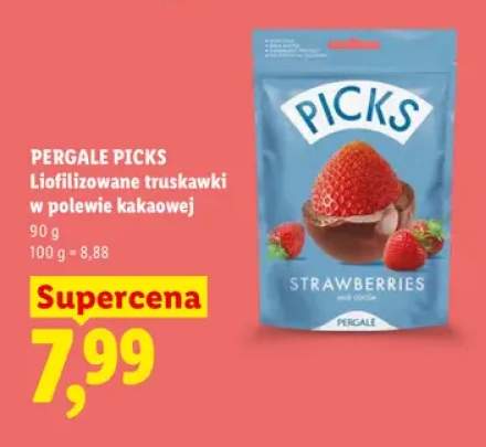 Liofilizowane truskawki w polewie kakaowej Pergale Picks