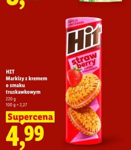 Markizy z kremem o smaku truskawkowym Hit