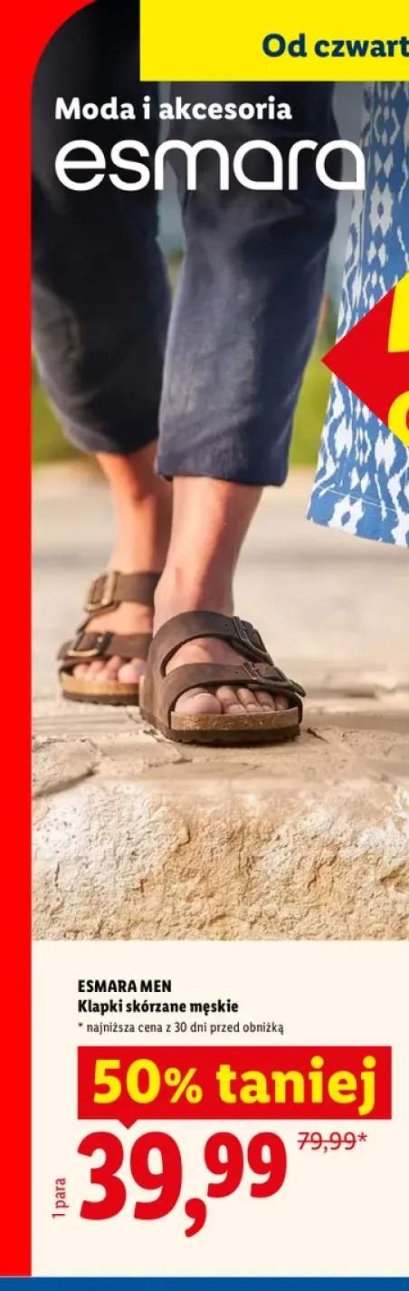 Klapki skórzane męskie Esmara Men