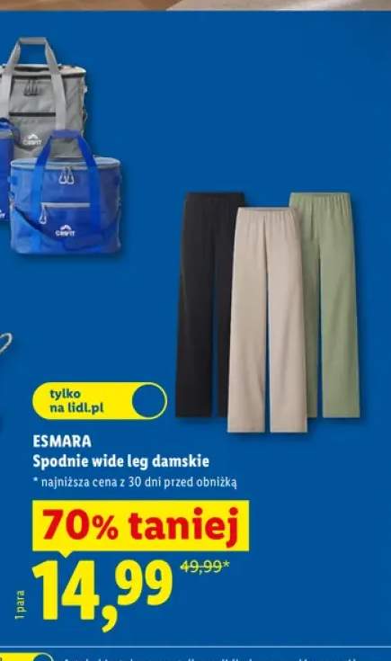 Spodnie wide leg damskie ESMARA