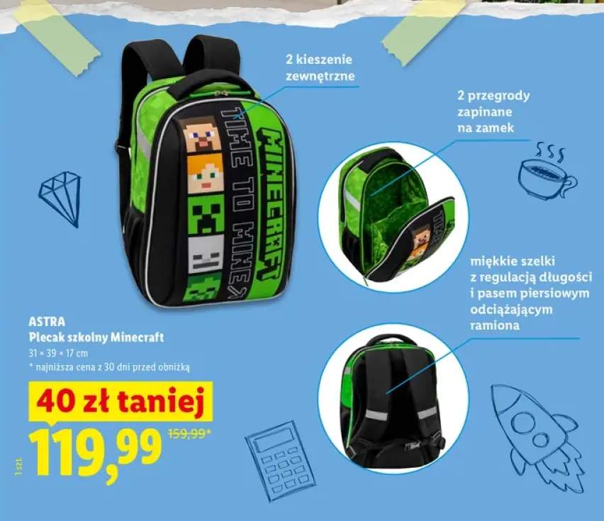 Plecak szkolny Minecraft Astra