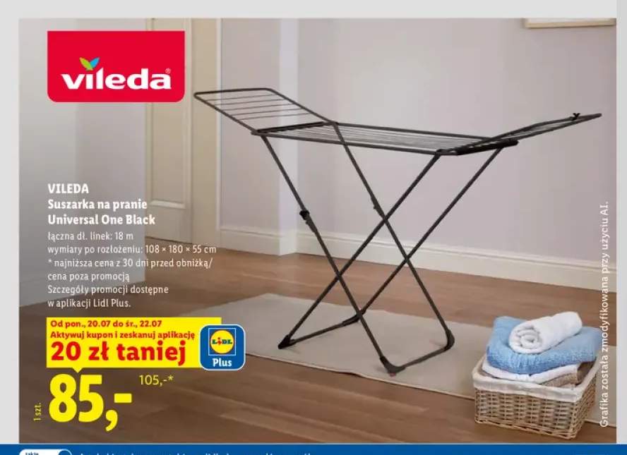 Suszarka na pranie Vileda Universal One Black