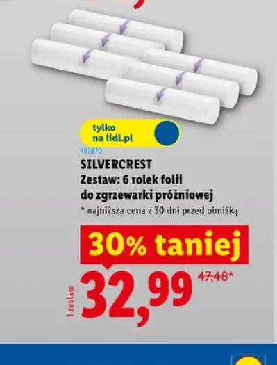 Zestaw 6 rolek folii do zgrzewarki próżniowej Silvercrest