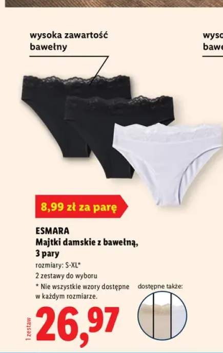 Majtki damskie z bawełną Esmara 3-pak