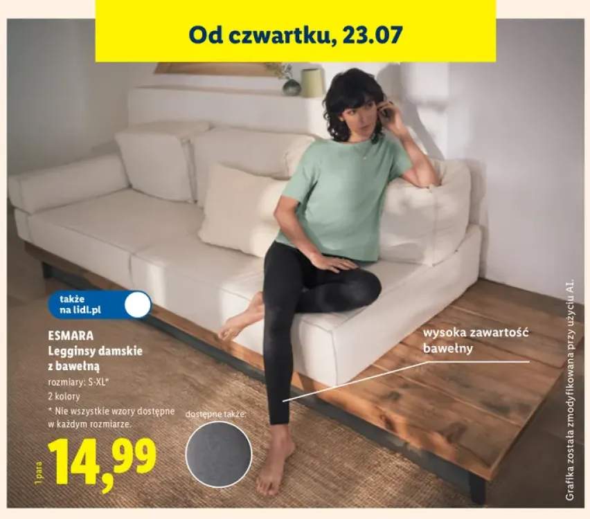 Legginsy damskie z bawełną Esmara
