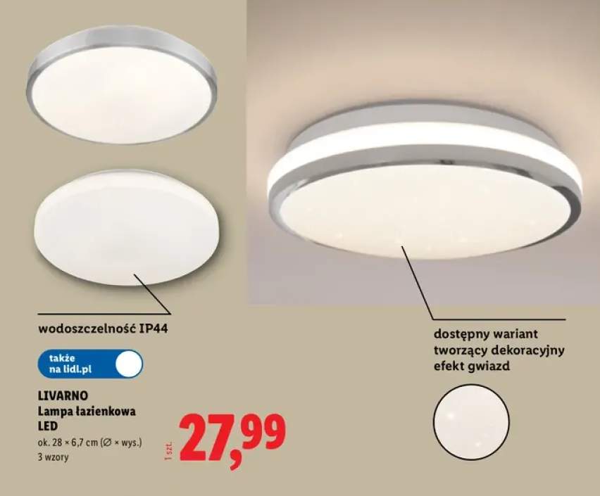 Lampa łazienkowa LED Livarno