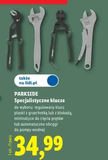 Klucz płaski regulowany z grzechotką Parkside +2 warianty