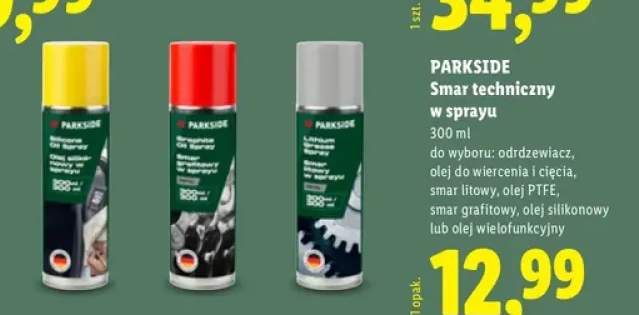 Smar techniczny w sprayu Parkside odrdzewiacz +5 wariantów