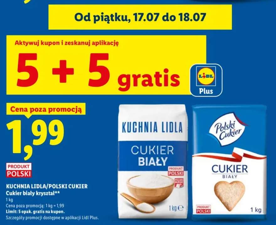Cukier biały kryształ Kuchnia Lidla +1 wariant