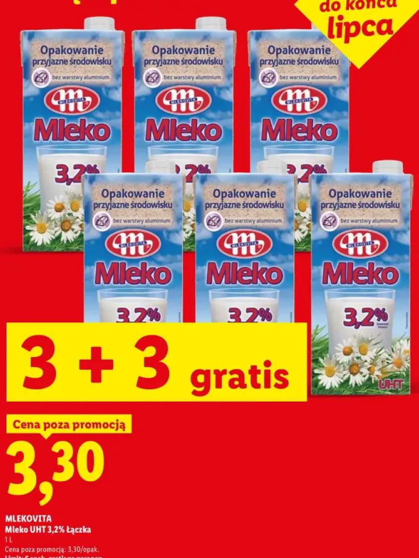 Mleko UHT 3,2% Łączka Mlekovita +1 wariant