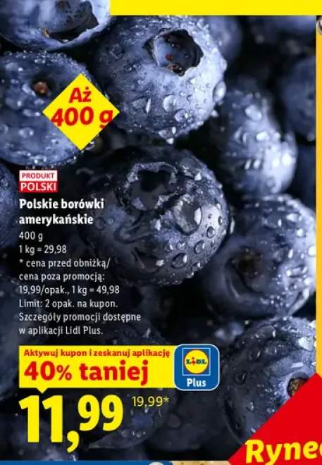 Polskie borówki amerykańskie Ryneczek Lidla