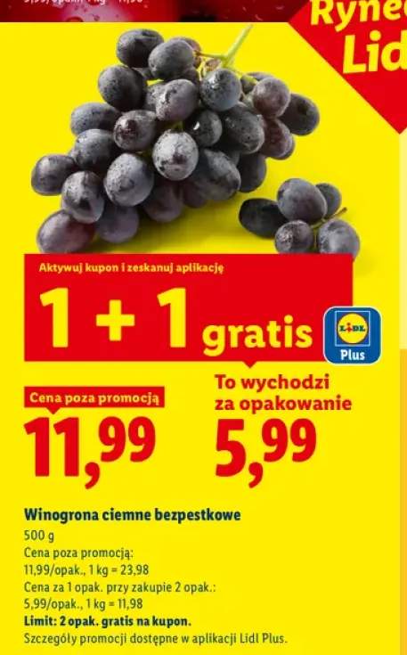 Winogrona ciemne bezpestkowe