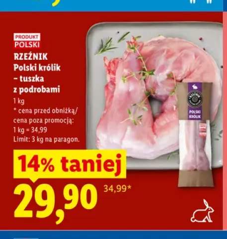 Polski królik tuszka z podrobami Rzeźnik