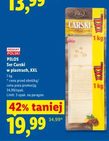 Ser Carski w plastrach Pilos XXL