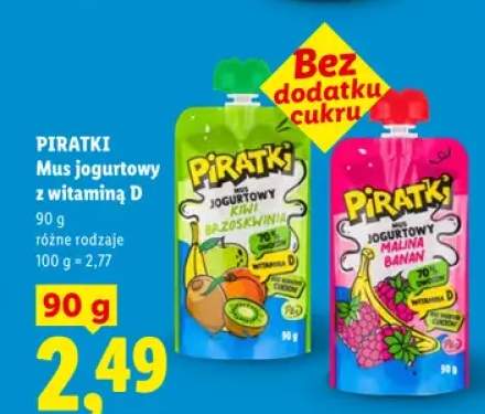 Mus jogurtowy z witaminą D Piratki malina banan +1 wariant