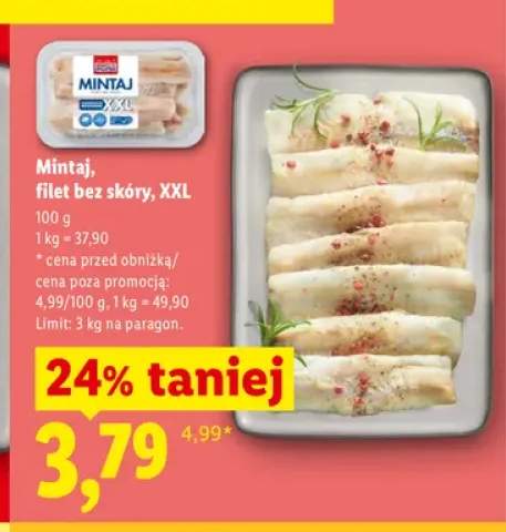 Mintaj filet bez skóry XXL