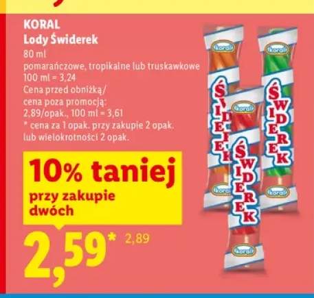 Lody Świderek Koral pomarańczowe +2 warianty