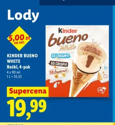 Lody rożki Kinder Bueno White 4-pak