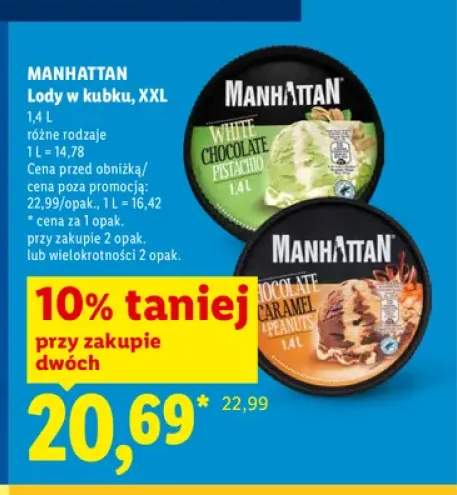 Lody Manhattan White Chocolate Pistachio +1 wariant