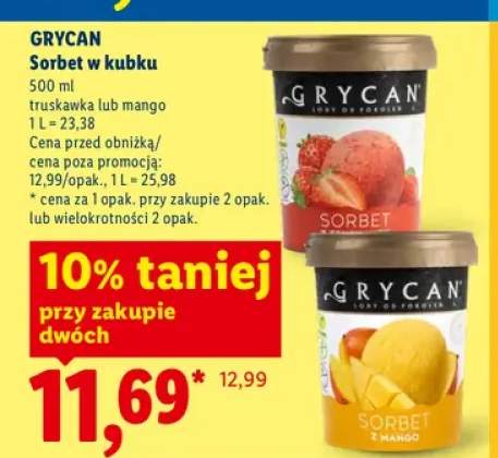 Sorbet truskawkowy Grycan +1 wariant