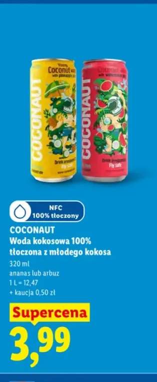 Woda kokosowa 100% tłoczona z młodego kokosa Coconaut arbuz