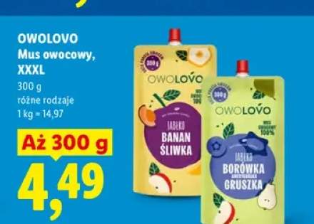 Mus owocowy Owolovo Jabłko Banan Śliwka +1 wariant