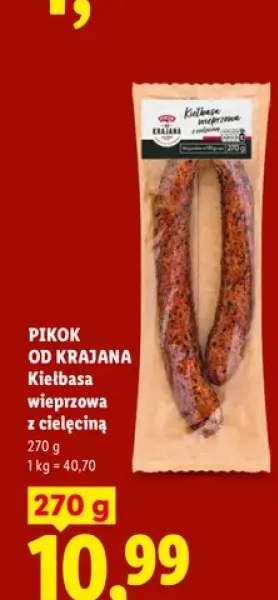 Kiełbasa wieprzowa z cielęciną Pikok od Krajana