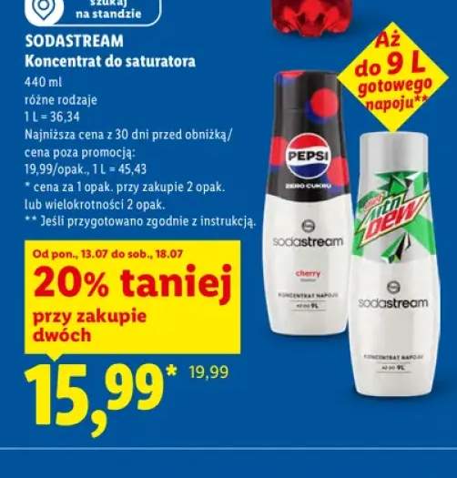 Koncentrat do saturatora Sodastream Pepsi Zero Cukru +1 wariant