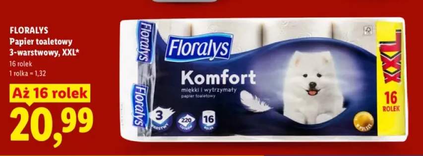 Papier toaletowy Floralys Komfort 3-warstwowy XXL