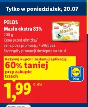 Masło ekstra 83% Pilos