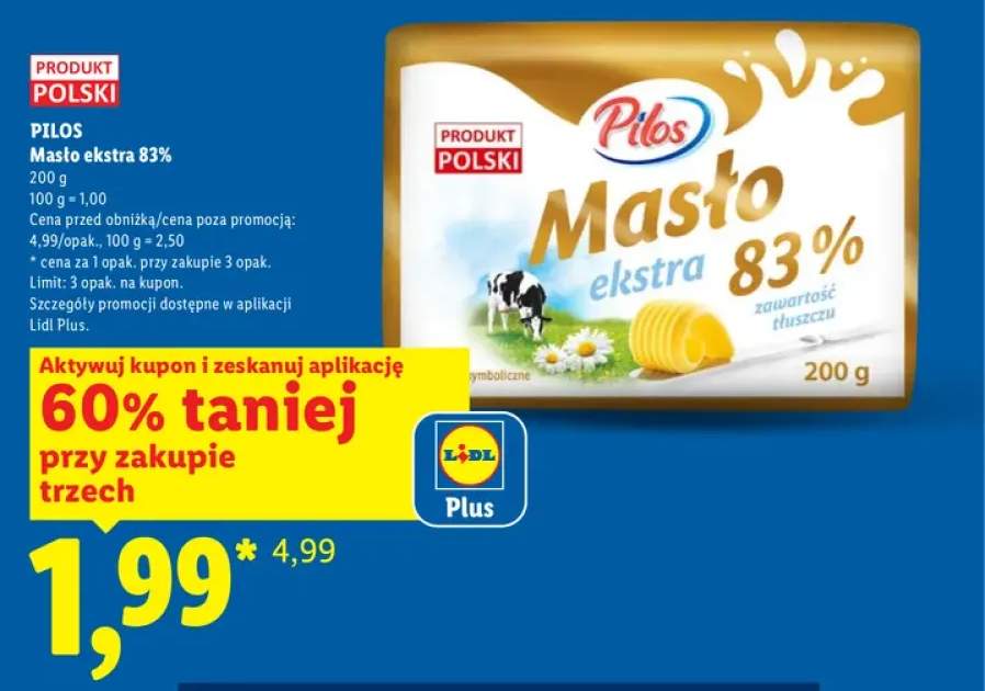 Masło ekstra 83% Pilos
