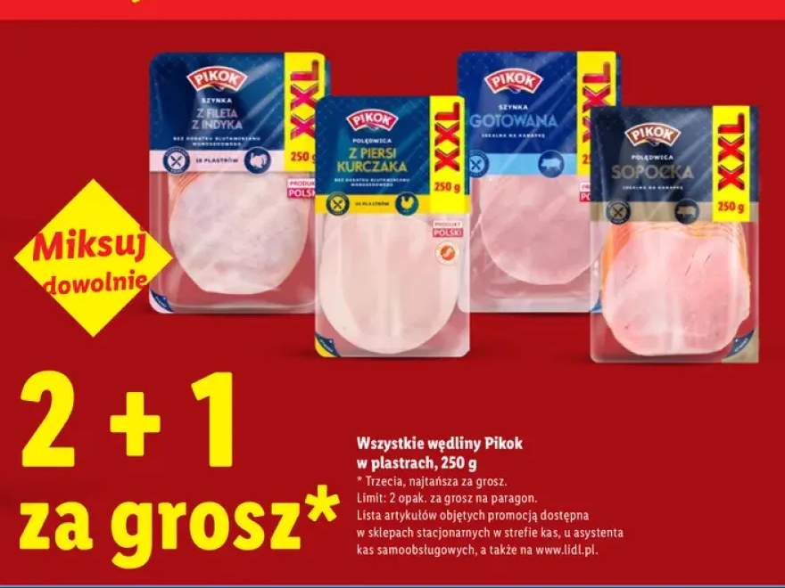 Wędliny Pikok w plastrach +3 warianty