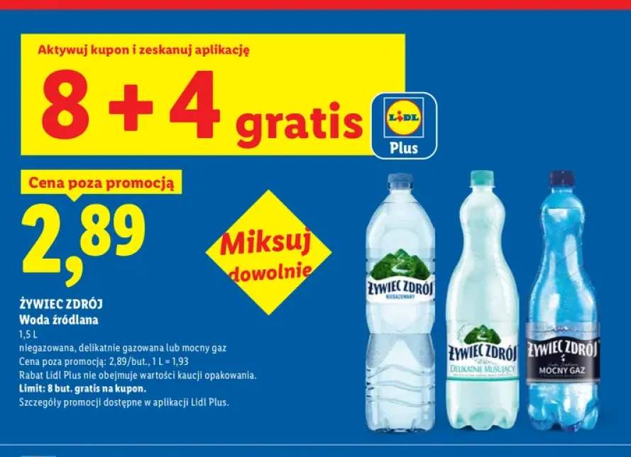 Woda źródlana niegazowana Żywiec Zdrój +1 wariant