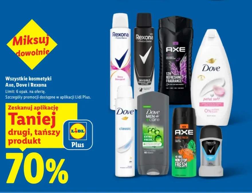 Kosmetyki Axe, Dove i Rexona +7 wariantów
