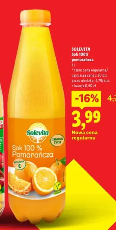 Sok 100% pomarańcza Solevita