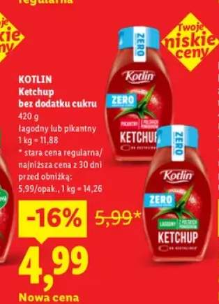 Ketchup bez dodatku cukru łagodny Kotlin +1 wariant
