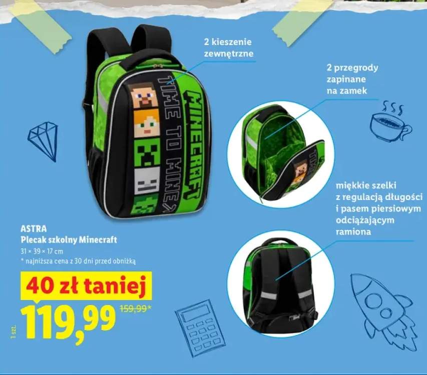 Plecak szkolny Minecraft Astra
