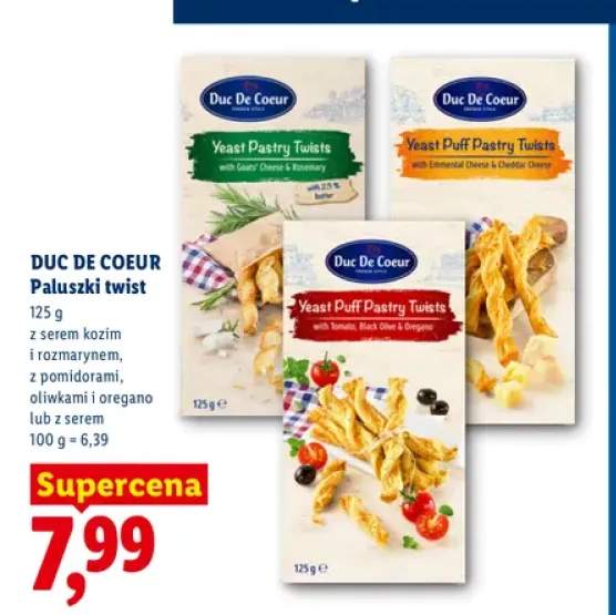 Paluszki twist z serem kozim i rozmarynem Duc De Coeur +2 warianty