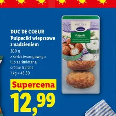 Pulpeciki wieprzowe z nadzieniem z serka twarogowego Duc De Coeur