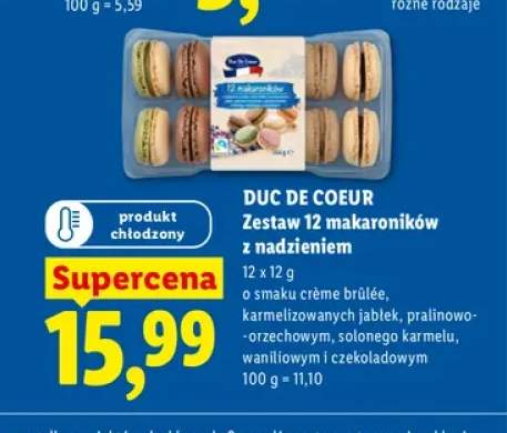 Zestaw 12 makaroników z nadzieniem Duc De Coeur