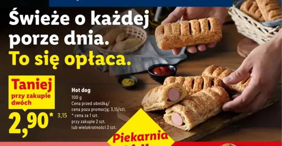 Hot dog Piekarnia Lidla