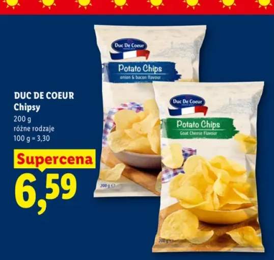 Chipsy o smaku sera koziego Duc De Coeur +1 wariant