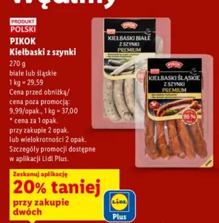 Kiełbaski z szynki białe Pikok