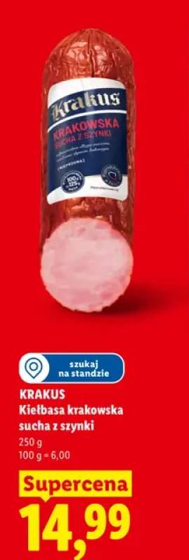 Kiełbasa krakowska sucha z szynki Krakus