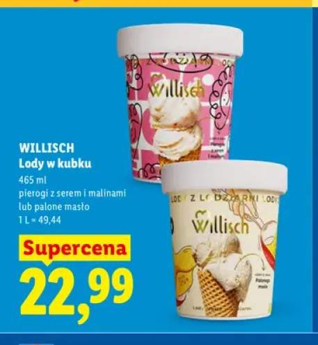 Lody w kubku palone masło Willisch