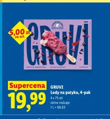 Lody na patyku Gruvi 4-pak