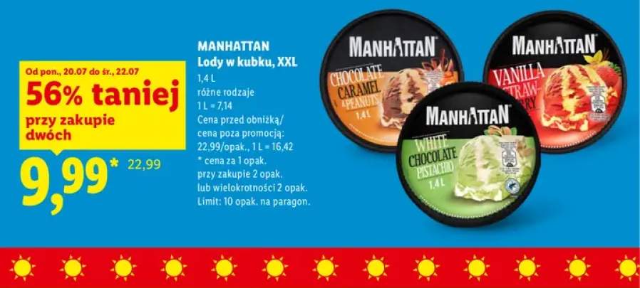 Lody w kubku Manhattan Chocolate Caramel & Peanuts XXL +2 warianty