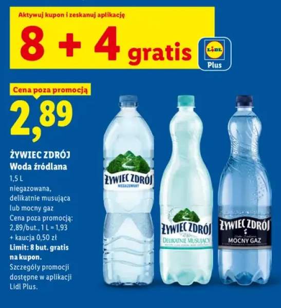 Woda źródlana Żywiec Zdrój niegazowana +1 wariant
